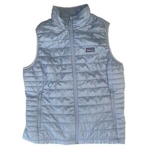 Patagonia Nano Puff Vest Womens XL Full Zip Primaloft Puffer Hiking Blue